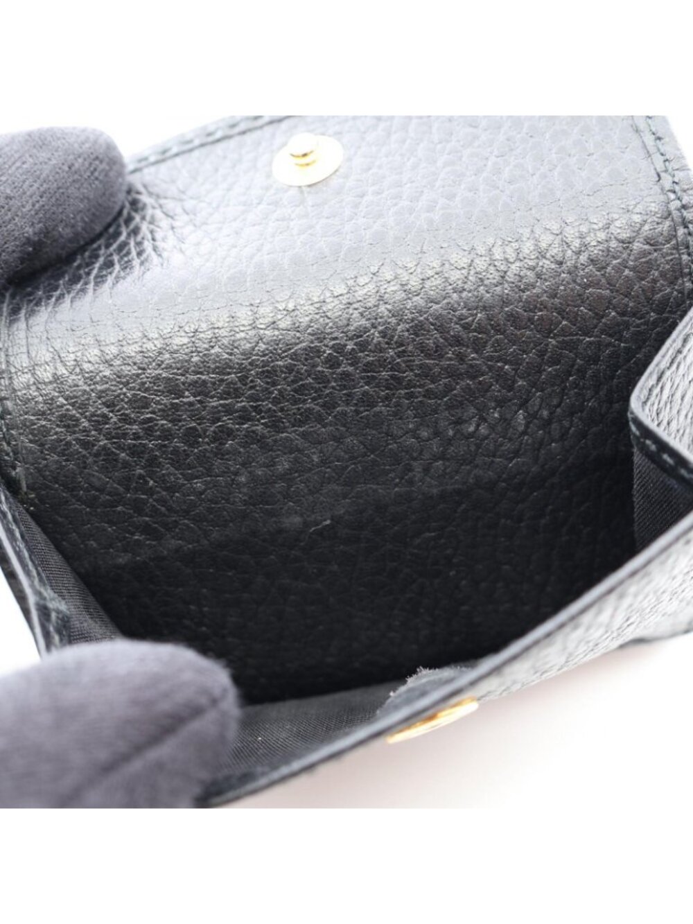 Gucci Trifold Wallet Petit Marmont Black Leather GG - Picture 8 of 9